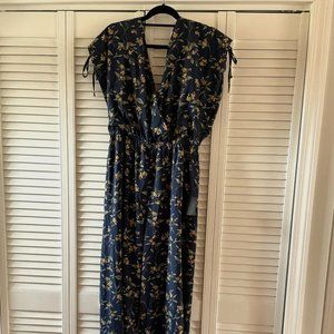 Large Floral Ruched Wide Leg Jumpsuit from Lulus